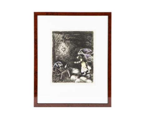 CHAGALL MARC (1887 - 1985) rare Marc Chagall etching (n°35/200) from the suite "Fables de Jean de la Fontaine" dd 1952 - sign