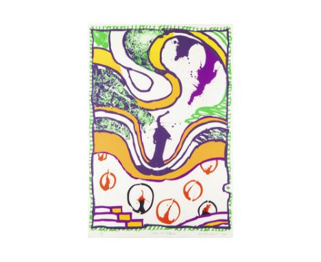 ALECHINSKY PIERRE (° 1927) Alechinsky signed "Entre les lignes" lithograph printed in colors - dated 1993 || ALECHINSKY PIERR
