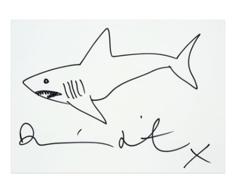 HIRST DAMIEN (° 1965) Damien Hirst signed felt-tip pen drawing made during an exhibition in 2008 - with a hologram as authent