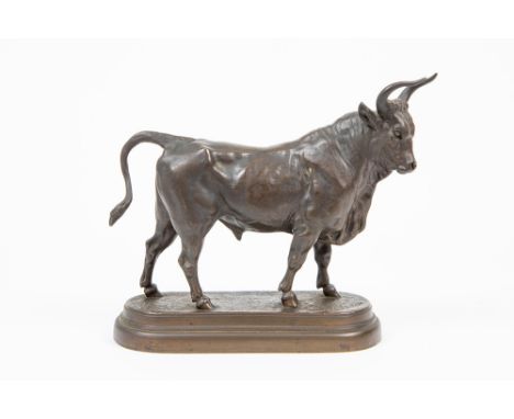 VALTON CHARLES (1851 - 1918) antique "Bull" sculpture in bronze - signed Charles Valton || VALTON CHARLES (1851 - 1918) antie