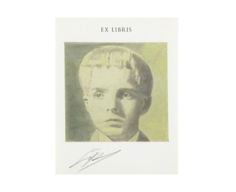 TUYMANS LUC (° 1958) Luc Tuymans signed offset lithograph with an ex-libris || TUYMANS LUC (° 1958) ex-libris in de vorm van 
