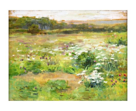 antique oil on panel in the style of Claude Monet with on the back remains of an old label and an annotation "Monet" || Antie