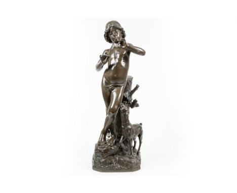 CANE ANGLES JOAQUIM (1859 - 1911) antique sculpture in bronze - signed Joaquim Cane Angles || CANE ANGLES JOAQUIM (1859 - 191