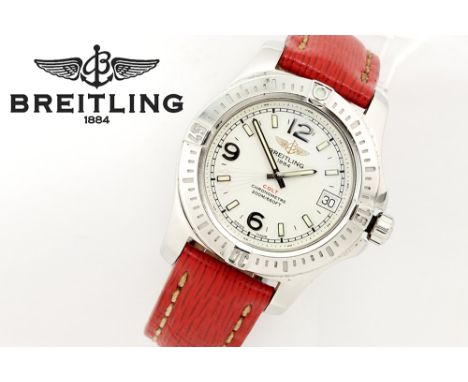 completely original quartz Breitling chronometer "Colt" wristwatch with date in steel - with its box and papers  marked || BR