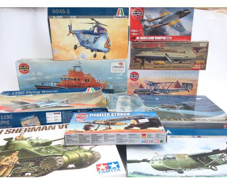 A Collection of Boxed Model Kits Including Tamiya. italeri. Airfix.