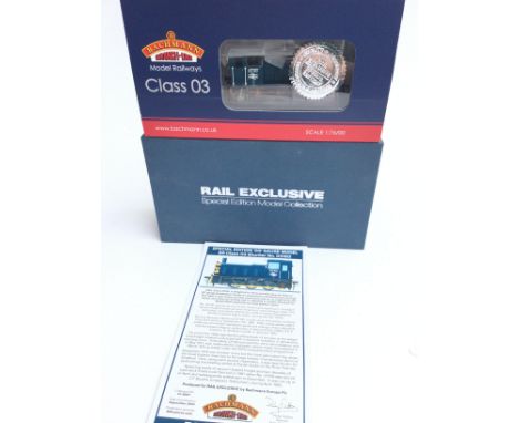 A Boxed Bachmann 00 Gauge Rail Exclusive Class 03 Special Edition BR Class 03 Shunter. #31-360Y.