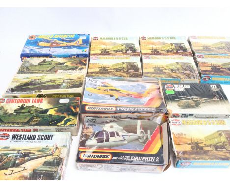 A Collection of Airfix Model Kits Including. 7 Matador And 5.5 Gun. No Reserve.