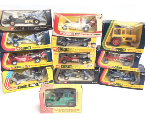 A Collection of Boxed Corgi F1 Racing Cars. A Massey Ferguson Tractor. Etc.
