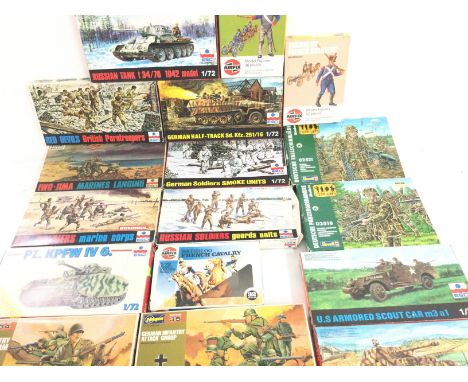 A Collection of Various Military Model Kits Inc Haswegawa. ESO. Esci and Revell.