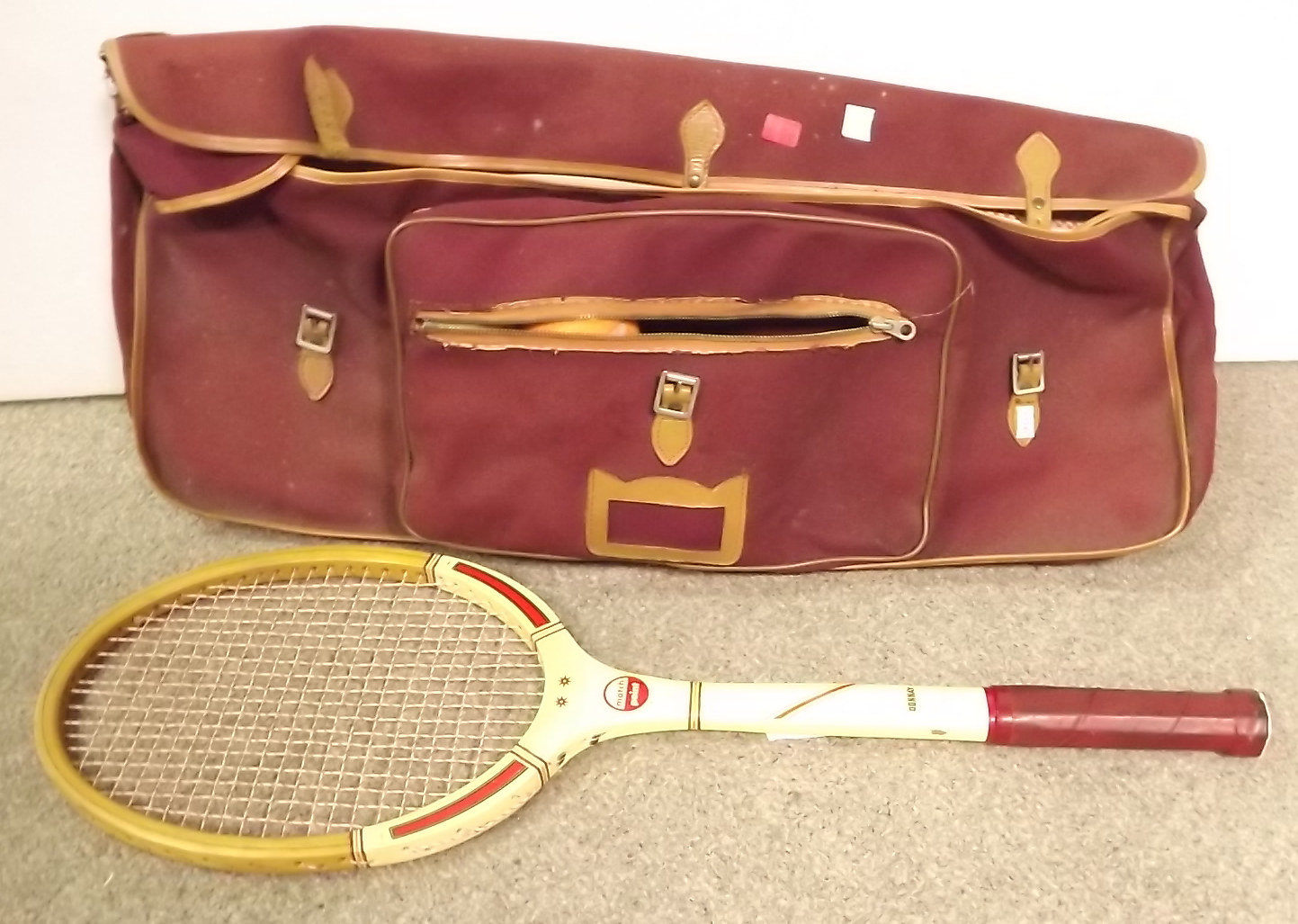 Vintage Tennis Racket & Case plus accessories