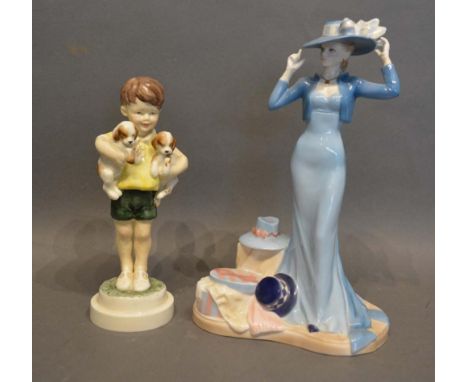 A Royal Worcester Figurine 'All Mine', no. 3519, modelled by Doughty, together with another Royal Worcester figurine, Chloe, 