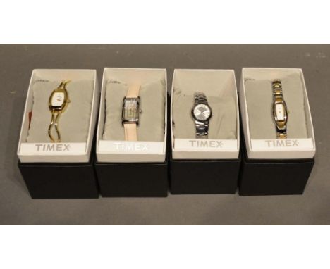A Timex Stainless Steel Cased Ladies Wristwatch, together with three other similar by Timex 