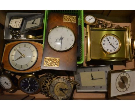 A Small Brass Lantern Clock, together with various other mantel clocks 