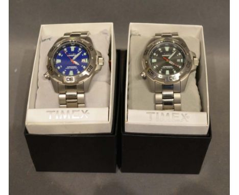 A Timex Expedition Stainless Steel Cased Gentleman's Wristwatch within original box, together with another similar Timex Expe