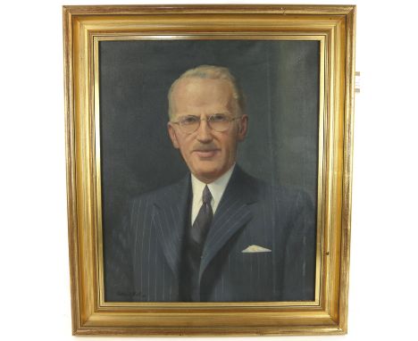 Ronald Lee Anderson (1929/30-2002) "Boardroom portrait of a gentleman" oil on canvas, signed and dated 1967, 60cm x 51cm and 