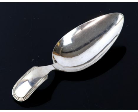 Fiddle pattern 19th century, Dutch silver caddy spoon