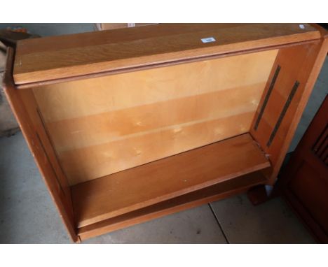 Light oak two tier open bookcase (width 91cm) 
