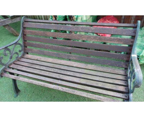 Wooden slatted garden bench 