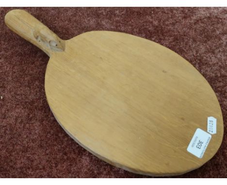Robert Thompson 'Mouseman' oak oval breadboard 