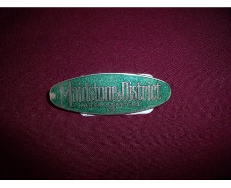 Maidstone and District Motor Services Ltd enamel cap badge by J. R Gaunt London 