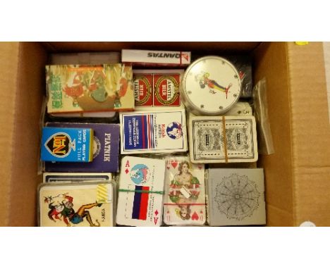 PLAYING CARDS, complete (45), mixed periods, inc. Playboy, Happy Families, advertising, garden birds, Bovril etc., G to EX, Q