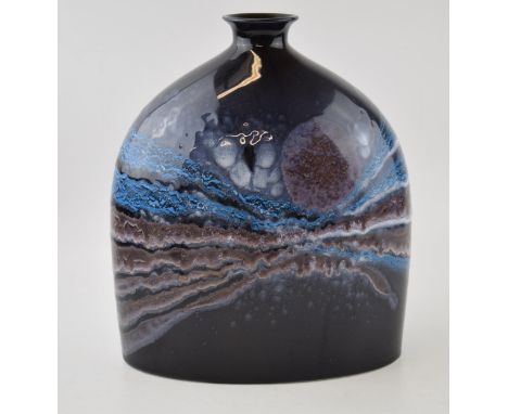 Poole Pottery 'Celestial' elongated bottle vase, 28cm tall.  In good condition with no obvious damage or restoration.