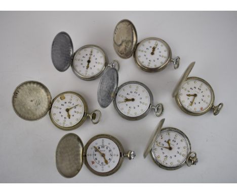 7 Braille pocket watches with Cyma movements. Case diameter approx 45mm. (7)  Generally in good order, one with minor damage 