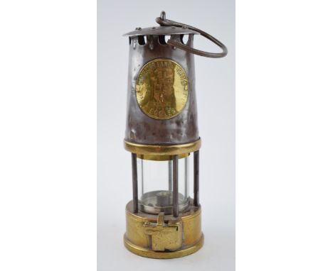 Original vintage 'Eccles' Miners Protector Lamp &amp; Lighting Co. Ltd. Type SL M &amp; Q. Approval No. B120. 1. Height 24cm.