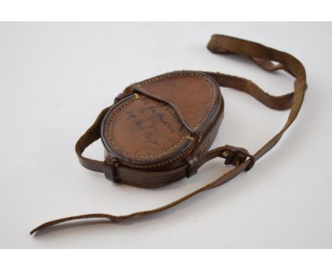 World World One Verner's Pattern VIII, military compass in leather case, dated 1917. 'Lieut J Calton, GC 24 Platoon'.