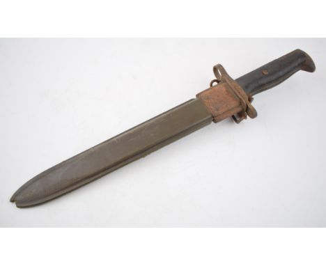 WW2 American Garand Bayonet, marked 'UFH' and 'UOS' to blade, 9.75'' blade, in composite scabbard/  Untouched condition, mino