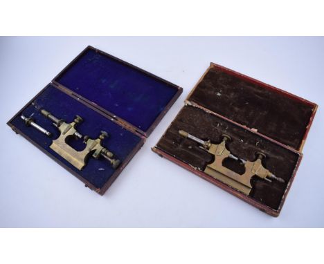 Boxed 19th century watchmakers tools by Jacot 'Tour a Pivoter' for adjusting pivot. (2)  Boxed but incomplete. This lot is pa