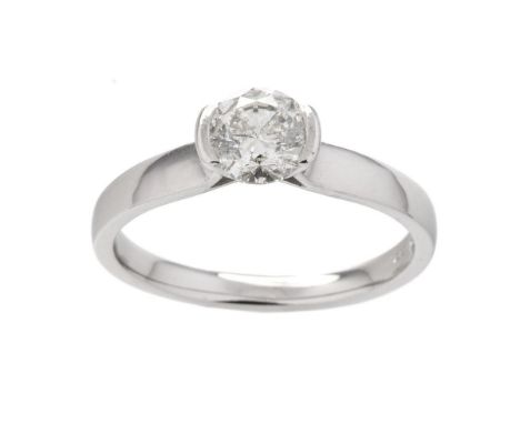 Platinum natural diamond ring, calculated as 1.02ct, assessed as mounted, 4.7 grams, size P.  