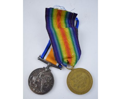 World War One pair of medals to include silver 1914-1918 medal and 'The Great War for Civilisation' medal, both with ribbons,