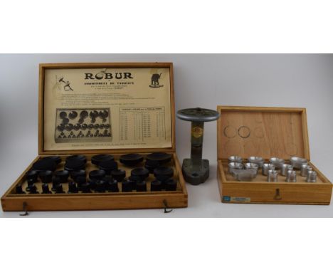 Robur press and case back watchmaker's tool. Made in France. Boxed and complete with various attachments and dies.  In good u