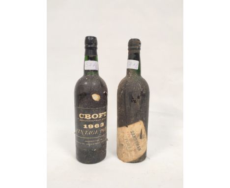 Croft 1963 vintage port, with Sandeman vintage 1960 port, Bottled 1962.&nbsp; (2) 