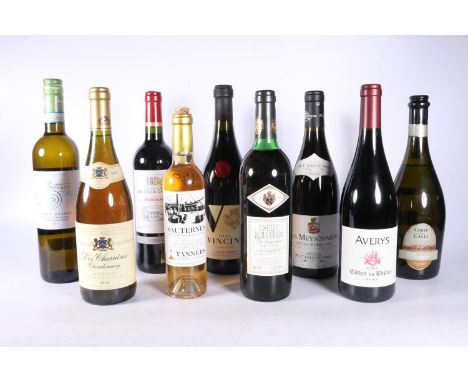 Eight bottles of wine including Castillo de Maluenda 1996 Garnache 75cl 13.5% abv. Les Maysonniers 2001 crozes hermitage 75cl