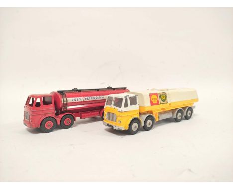 Dinky Toys. Two diecast tankers to include Leyland Octopus Esso Tanker 943, and a&nbsp;Leyland Octopus "Shell/BP" Fuel Tanker