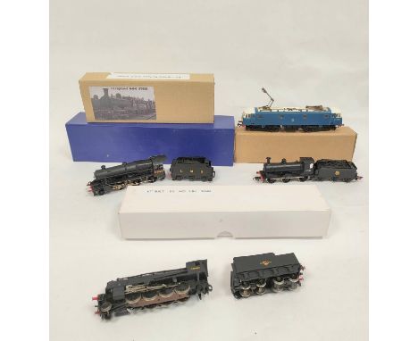 Group of kit built model railway locomotives and tenders to include Highland Railways 0-6-0 Class K 'Barney', Jouef trains BR
