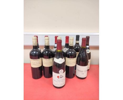 Twelve bottles of assorted red wine, Mainly French to include four bottles of Bouchard Pere &amp; Fils 2003 Nuits-Saint-Georg