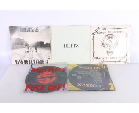 Five Punk singles to include Blitz Warning, Never Surrender, New Age, Dead Kennedys Nazi Punks F**k Off and another picture d