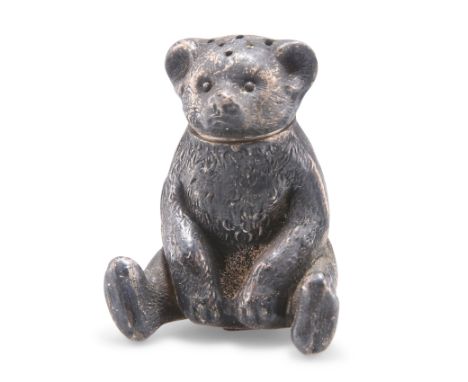 AN EDWARDIAN SILVER NOVELTY PEPPERETTE,&nbsp;by&nbsp;Gourdel Vales &amp; Co, Birmingham 1909, in the form of a Koala bear. 3.