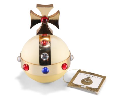 A VIVIENNE WESTWOOD ORB POP SWATCH, with gilt dial and black velvet strap, in original Orb containerCONDITION REPORTWatch is 