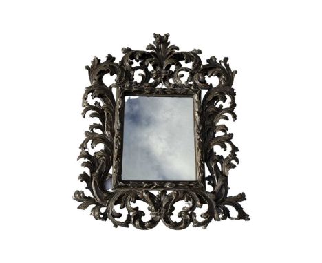 Heavily carved oak, Florentine style wall mirror, ungilded98 x 78 cmQty: 1