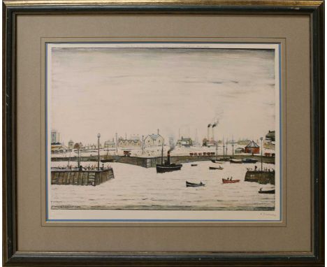 ^ LAURENCE STEPHEN LOWRY, R.B.A, R.A (BRITISH, 1887-1976) AN INDUSTRIAL TOWN, signed in pencil, from edition of 850, Fine Art