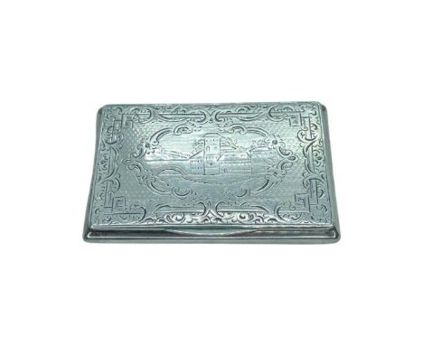 An Austro-Hungarian Silver Snuff Box, Vienna 1852, 65g.Engine turned and engraved decoration. Maker unclear.8.0 cm x 5.0 cmQt