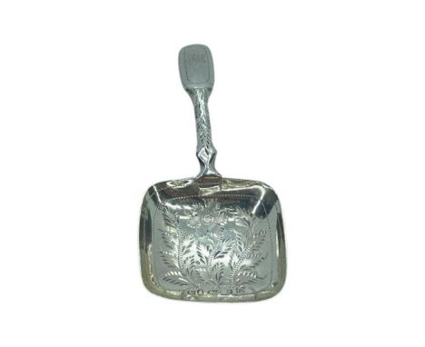 Georgian Silver Caddy Spoon. Thomas Wilmore, Birmingham 1827 6 g. Bright Cut DecorationLength 7 cmsCondition report: Small sp