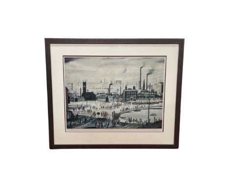 ^ LAURENCE STEPHEN LOWRY, R.B.A, R.A (BRITISH, 1887-1976) AN INDUSTRIAL TOWN, signed in pencil, numbered 42/500, offset litho
