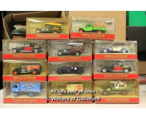 Matchbox Models of Yesteryear assorted die- cast trucks and cars including Model AA Ford Y621932, Bugatti T44 Y-24 1927 and L