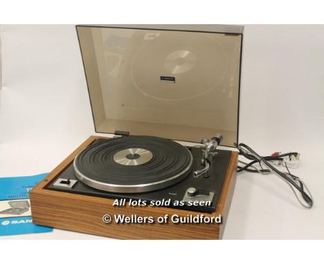 *Vintage Sanyo TP-92S Turntable with manual (Lot subject to VAT)
