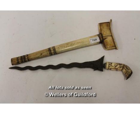 *Antique carved Indonesian Java Kris dagger (Lot subject to VAT) LQD83